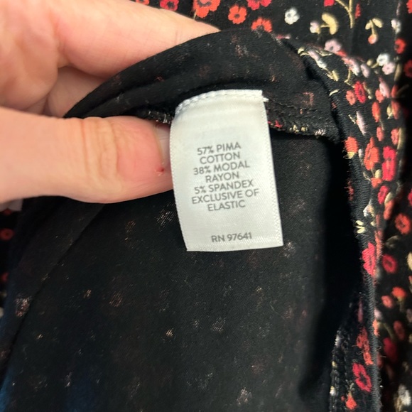 J Jill black dress with buttons and flower print and shirt sleeves - Picture 6 of 9